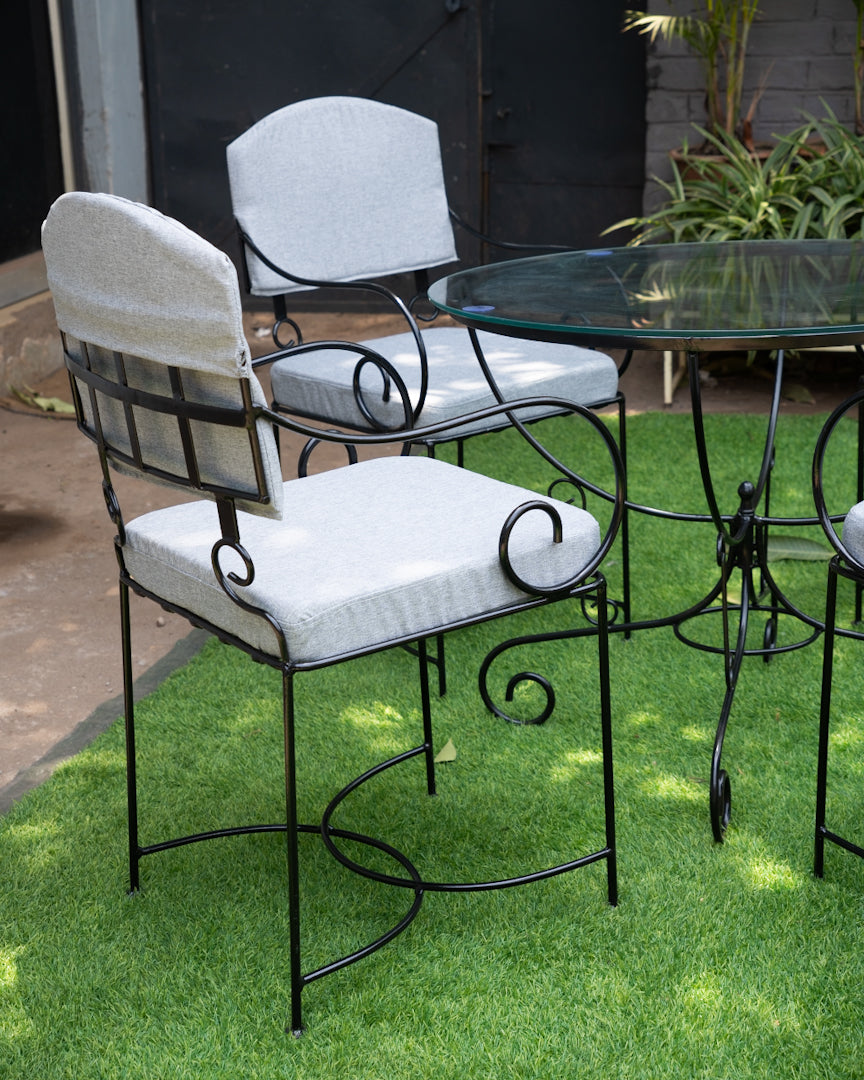 Iron Wrought 4 Chair & Table Set