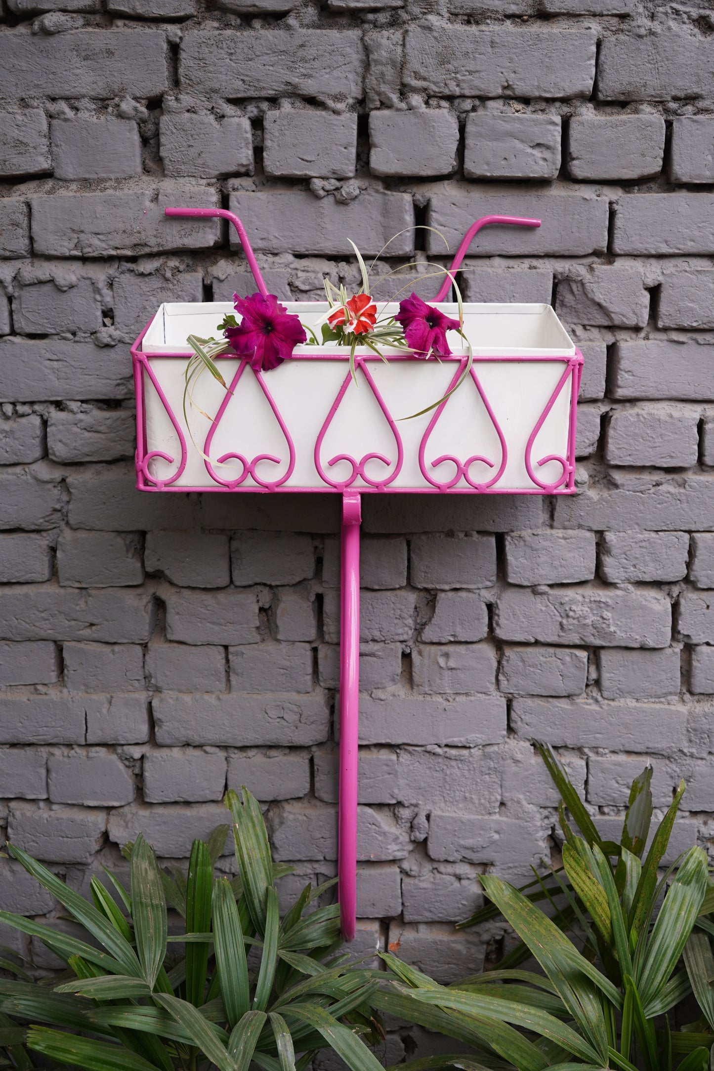 Pink Cycle Basket Planter