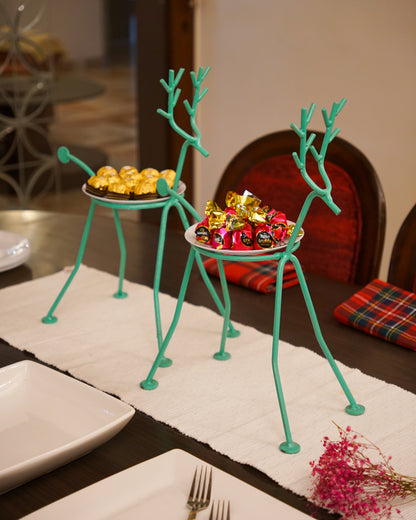 Deer plant stand holders for dining table, with sweets